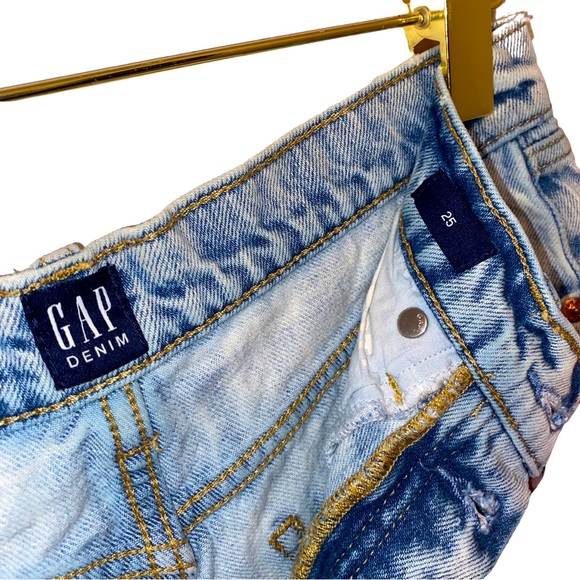 Gap Boyfriend Mid Rise Jean Denim Long Shorts Size 25 - Picture 5 of 8